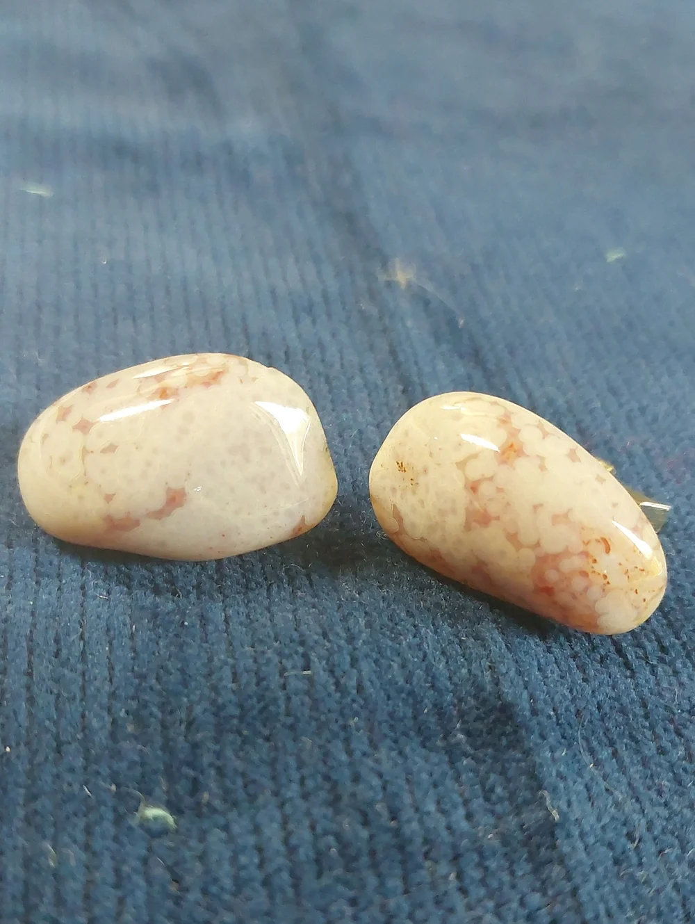 Vintage Estate Toggle Back Cufflinks, Tiger's Eye & Ocean Jasper, Two Pairs